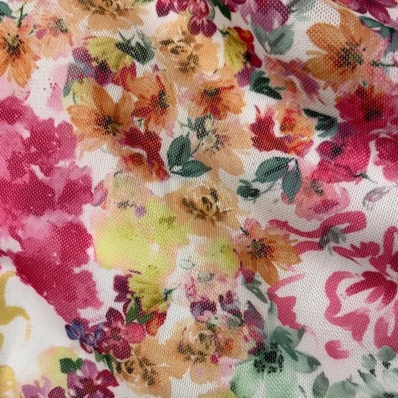 SHEIN Multicolor Floral Swim Sarong in Pink, Yellow & Green - Picture 4 of 5